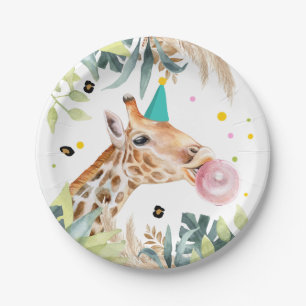Assiettes En Carton Giraffe Fête Animaux Anniversaire Zoo Safari