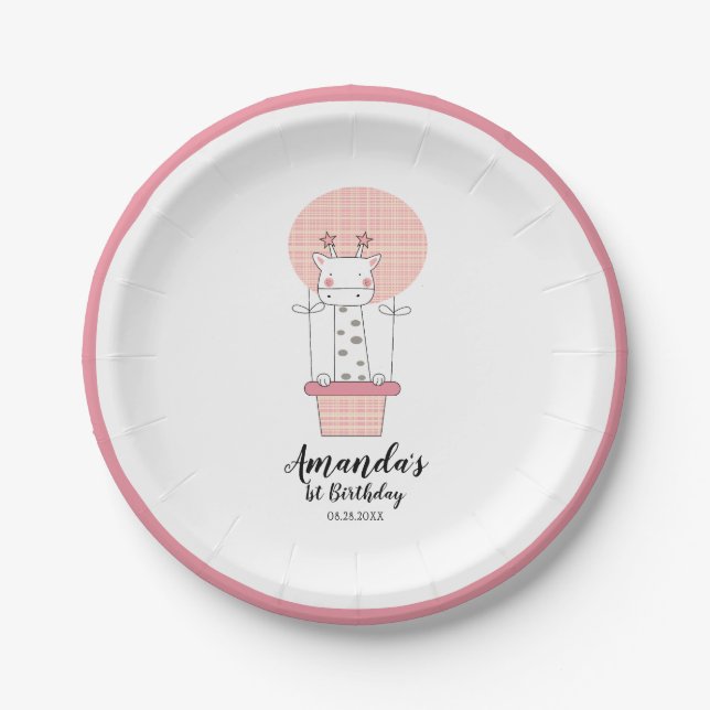 Assiettes En Carton Giraffe pour la première fille (Devant)