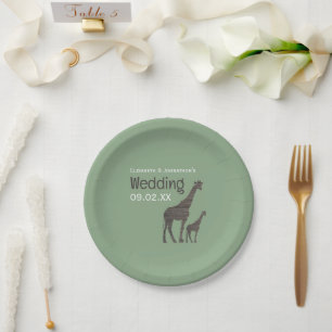 Assiettes En Carton Giraffe Safari d'argile, Mariage rustique