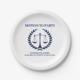 Assiettes En Carton Girly Blue Sparkle Law School Graduation