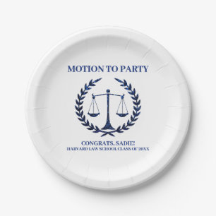Assiettes En Carton Girly Blue Sparkle Law School Graduation