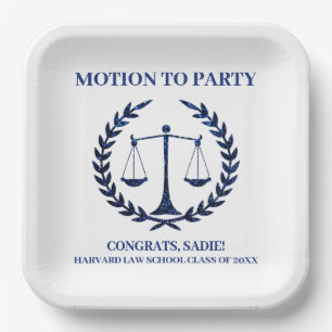 Assiettes En Carton Girly Blue Sparkle Law School Graduation