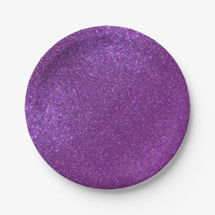 Assiettes En Carton Girly Sparkly Royal Purple Parties scintillant