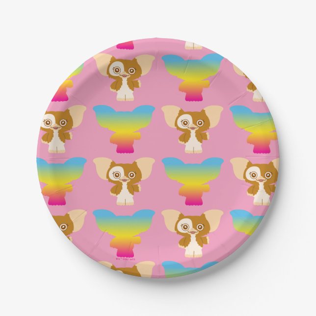 Assiettes En Carton Gizmo | Motif arc-en-ciel (Devant)
