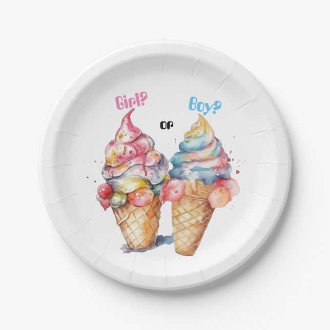 Assiettes En Carton Glace Cream Genre RevezParty Invitation (Devant)