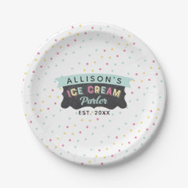 Assiettes En Carton Glace Cream Parlor Fun Bold Polka Dot Anniversaire