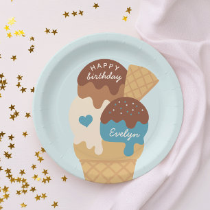 Assiettes En Carton Glace Cream Sundae Parti Anniversaire de enfant pe