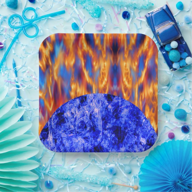 Assiettes En Carton Glaciem et Ignis par Kenneth Yoncich (Fête)