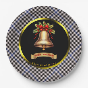 Assiettes En Carton Gladstone Tartan Noël personnalisé