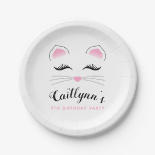 Assiettes En Carton Glam Cat fête d'anniversaire