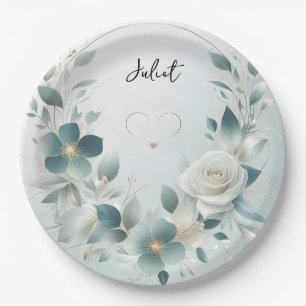 Assiettes En Carton Glam métal brillant haute Fête des mariées en arge