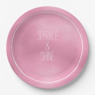 Assiettes En Carton Glam Pink Ombre