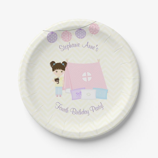 Assiettes En Carton Glamping Sleepover Party (Devant)