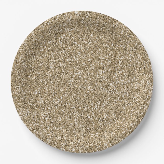 Assiettes En Carton Glitzy Antique Gold Parties scintillant (Devant)