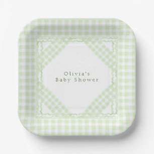 Assiettes En Carton Glorieux En vichy vert