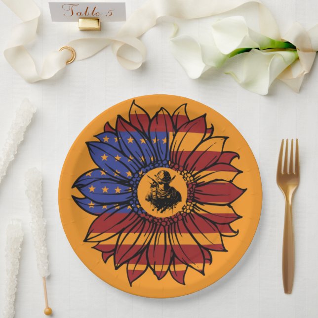 Assiettes En Carton Glorious Veterans orange (Mariage)