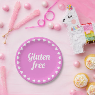 Assiettes En Carton Gluten Gratuit Coeliac Coeliac Pink Party Papier P