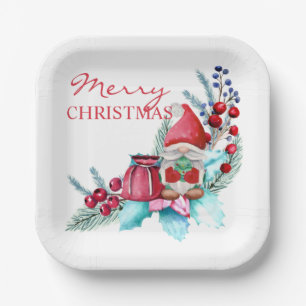 Assiettes En Carton Gnome de Noël scandinave