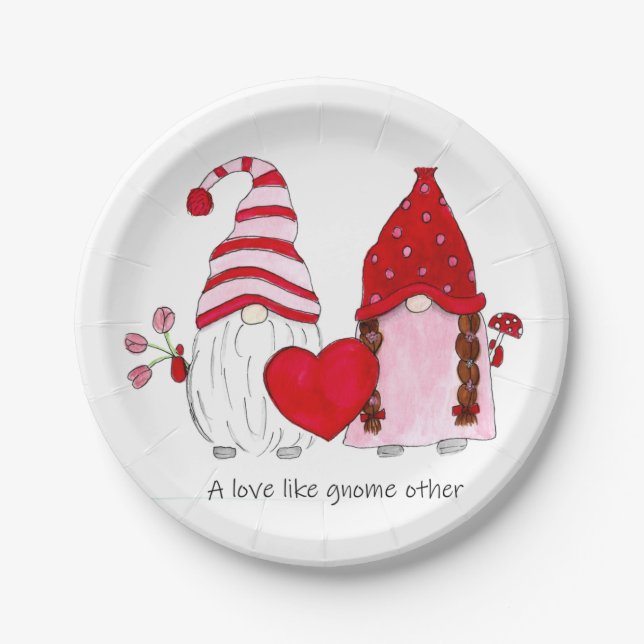 Assiettes En Carton Gnome Valentine Un amour comme gnome autre (Devant)