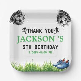 Assiettes En Carton Goal! Soccer 5e anniversaire fête