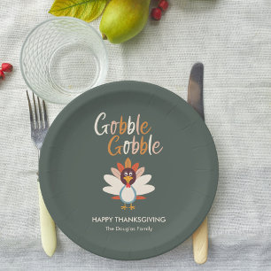 Assiettes En Carton Gobble Gobble Turquie Plaques du Parti d'Action de