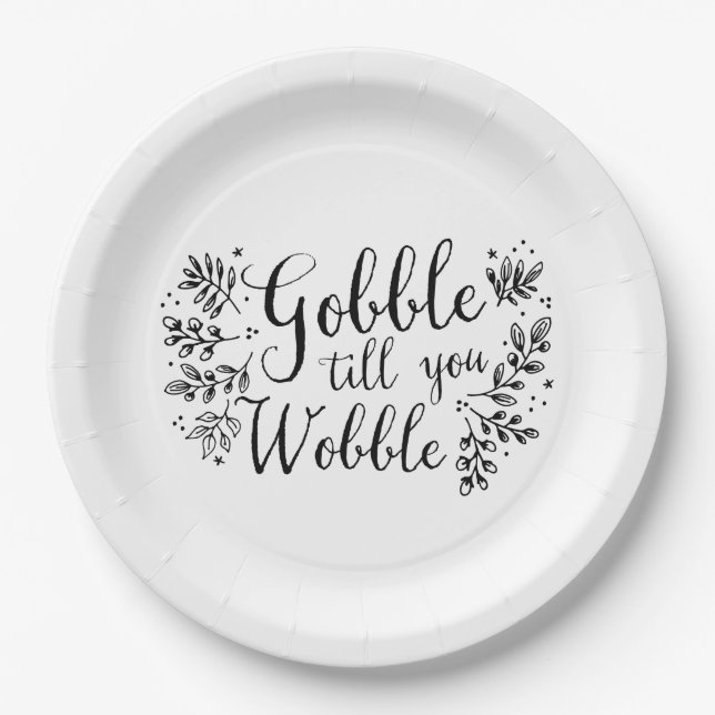 Assiettes En Carton Gobble jusqu'à ce que vous tournez (Devant)