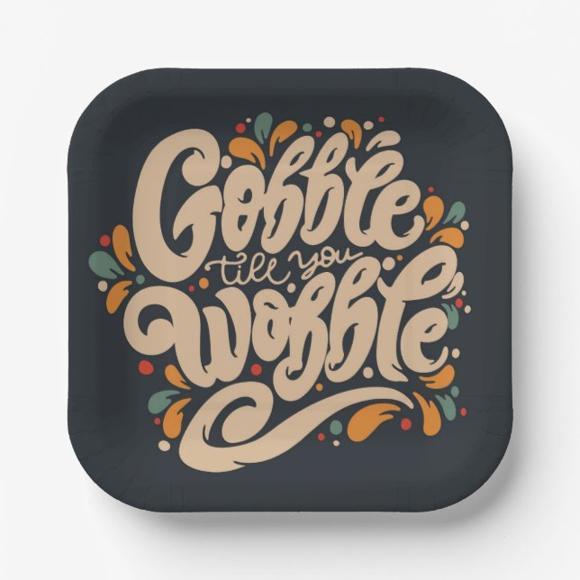 Assiettes En Carton Gobble jusqu'à ce que vous tournez (Recto)