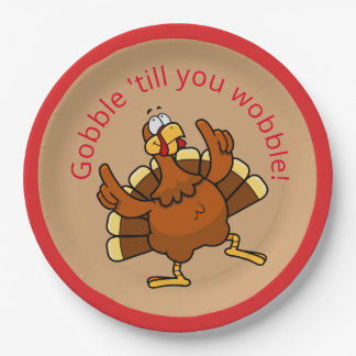 Assiettes En Carton Gobble Till You Wobble Action de grâce