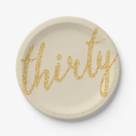 Assiettes En Carton Gold 30 Parties scintillant d'anniversaire "Trente