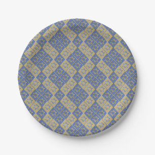 Assiettes En Carton Gold Blue Star de David Art Panels