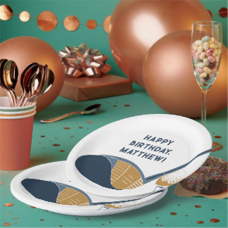 Assiettes En Carton Gold Club and Ball Personalized Golfers Birthday