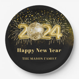Assiettes En Carton Gold Disco Ball Nouvel An Sove Party