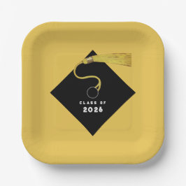 Assiettes En Carton Gold Graduation 2025 Party