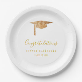 Assiettes En Carton Gold Graduation Party