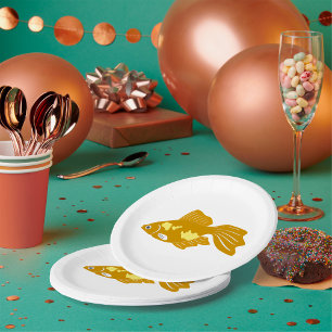 Assiettes En Carton Golden Guppy Fish Cute Tropical Aquarium Fish