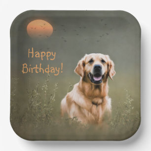 Assiettes En Carton Golden Retriever