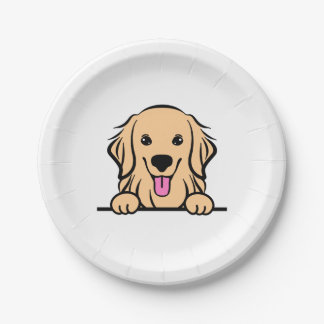 Assiettes En Carton Golden Retriever Chien