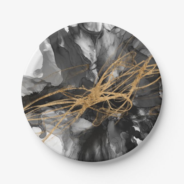 Assiettes En Carton Golden Vortex I (Devant)
