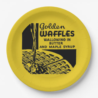Assiettes En Carton Golden Waffles Breakfast
