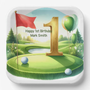 Assiettes En Carton Golf 1er Anniversaire sur le thème du Green de Put
