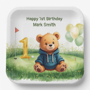 Assiettes En Carton Golf 1er Anniversaire sur le thème du Green de Put