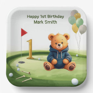 Assiettes En Carton Golf 1er Anniversaire sur le thème du Green de Put