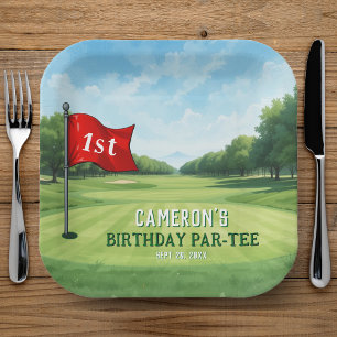 Assiettes En Carton Golf 1er Anniversaire Trou De Fête En Un