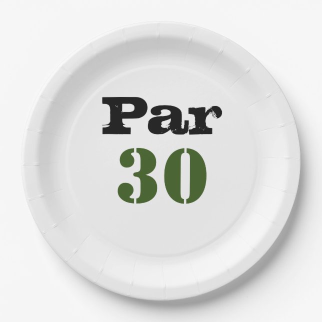 Assiettes En Carton Golf 30e anniversaire Par tee trente (Devant)