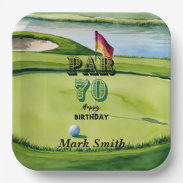 Assiettes En Carton Golf 70e anniversaire pour golfeur