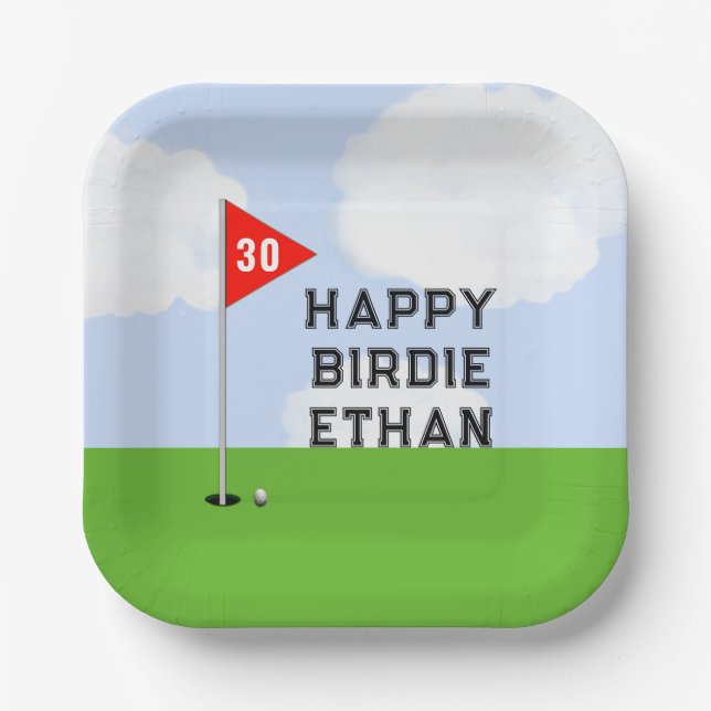 Assiettes En Carton Golf Anniversaire (Recto)