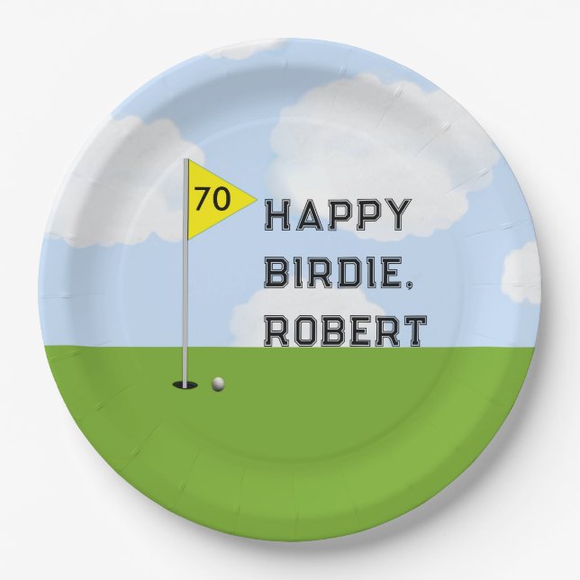 Assiettes En Carton Golf Anniversaire (Devant)