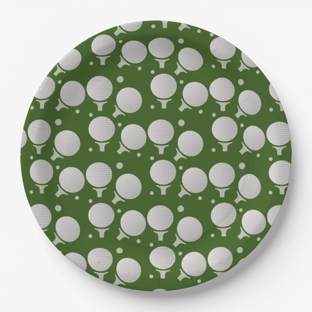 Assiettes En Carton Golf Anniversaire Motif (Devant)