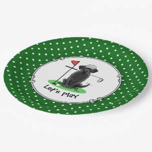 Assiettes En Carton Golf Black Labrador Retriever Dog - mignonne
