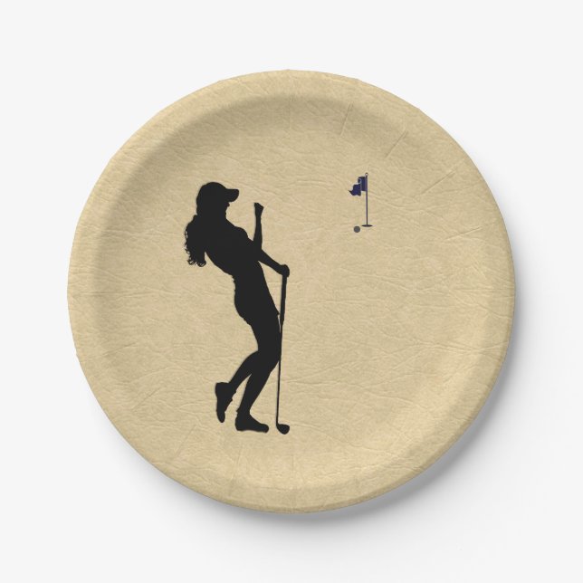 Assiettes En Carton Golf Dames Cuir Aspect (Devant)